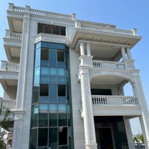 承德 白麻花岗岩别墅外墙干挂效果展示