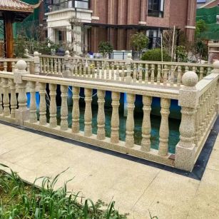 承德黄金麻花岗岩石材栏杆，扶手，将军柱，花瓶柱