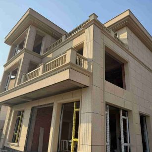 承德 黄金麻花岗岩石材荔枝面外墙干挂效果展示