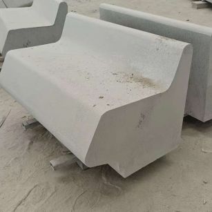 承德 芝麻白花岗岩异形坐凳，石凳