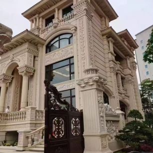 承德 黄金麻花岗岩别墅外墙干挂效果展示