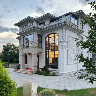 承德 白麻花岗岩私人别墅干挂石材豪华定制