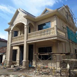 承德 黄金麻花岗岩石材私人别墅雕花门楼柱阳台栏杆