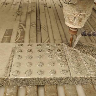 承德 芝麻白花岗岩石材盲人石、盲道石、盲点石