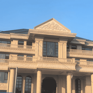 承德黄金麻别墅外墙干挂石材效果示例