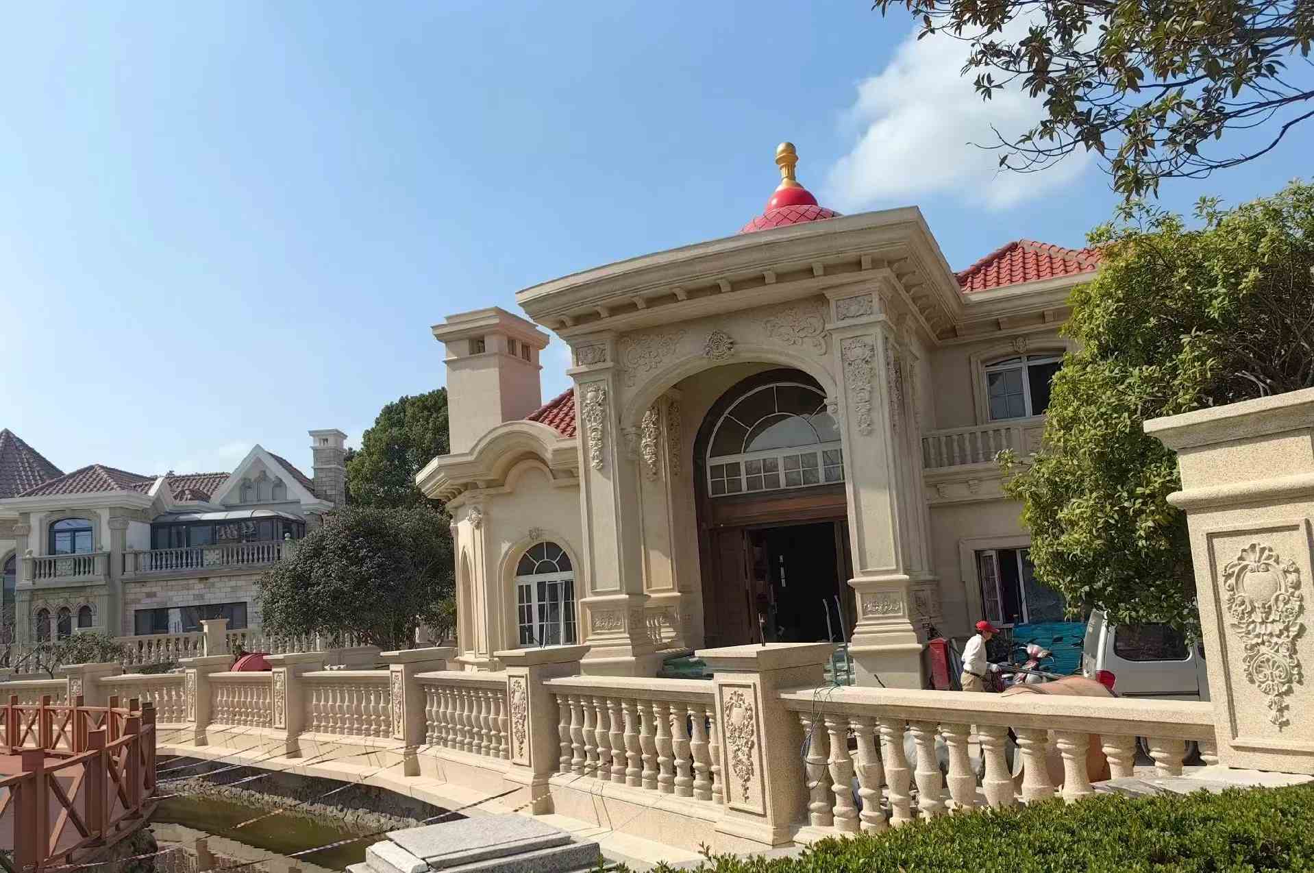 承德 黄金麻花岗岩欧式别墅