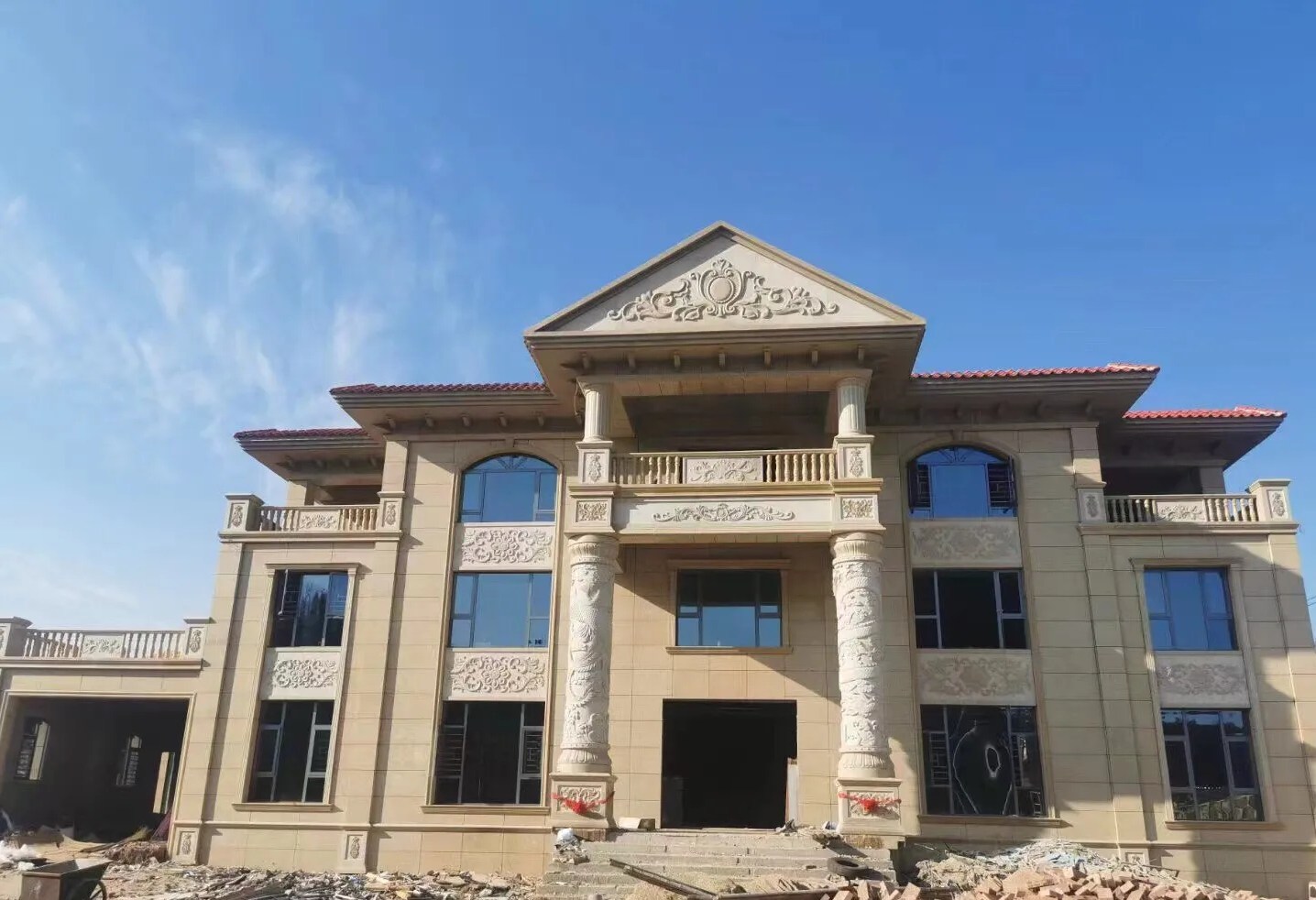 承德 黄金麻花岗岩别墅外墙干挂