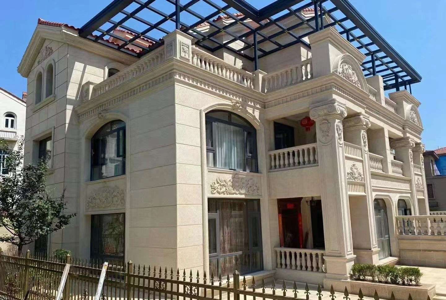 承德 黄金麻花岗岩荔枝面别墅外墙干挂