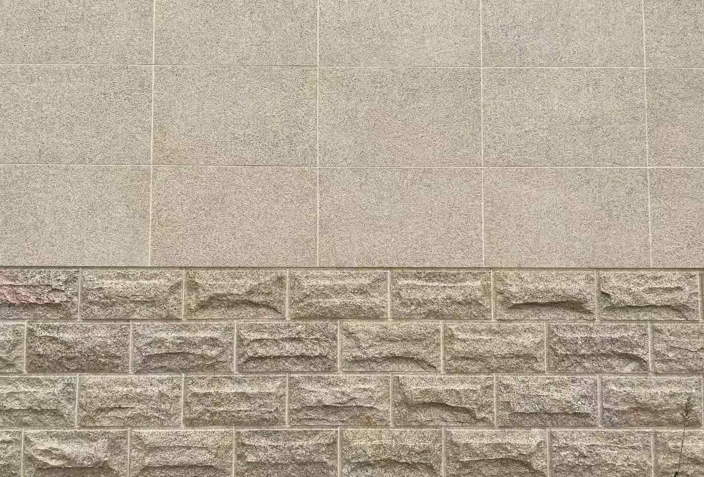 承德 黄金麻自然面蘑菇石配荔枝面干挂