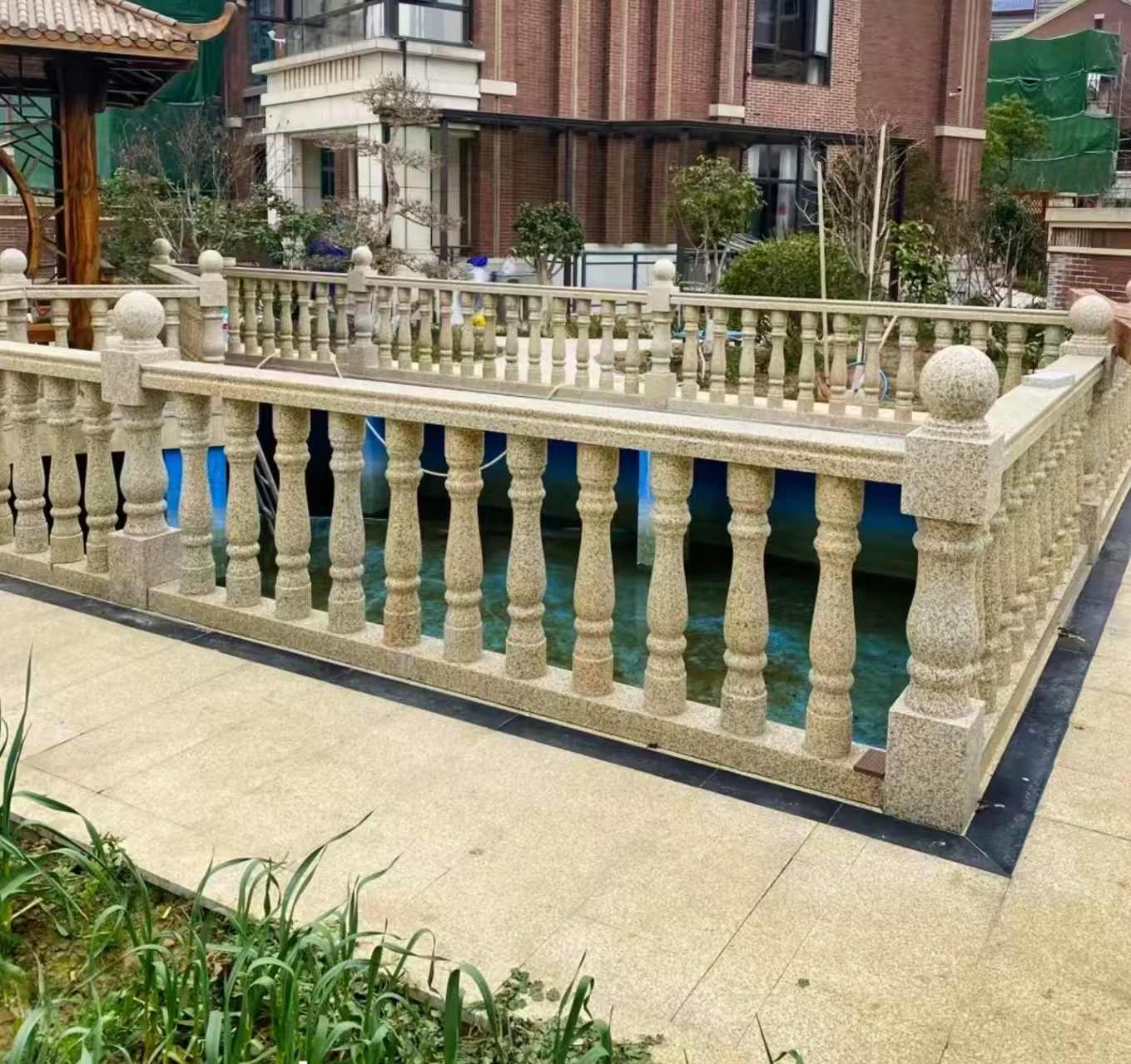 承德黄金麻花岗岩石材栏杆，扶手，将军柱，花瓶柱