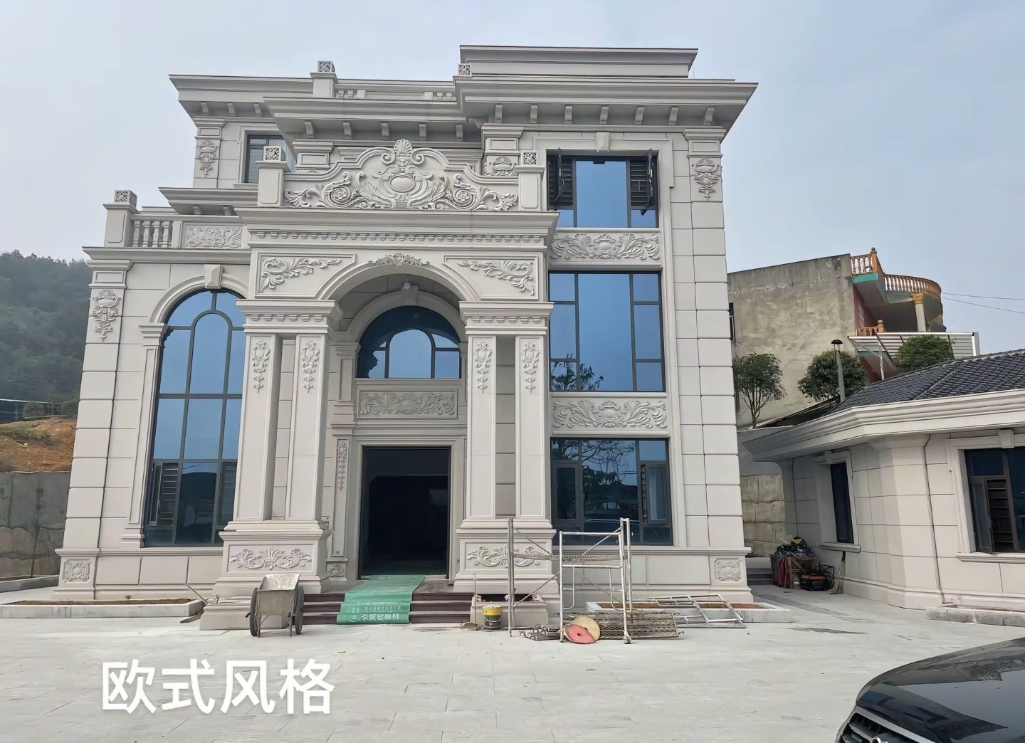 承德 白麻花岗岩别墅外墙干挂