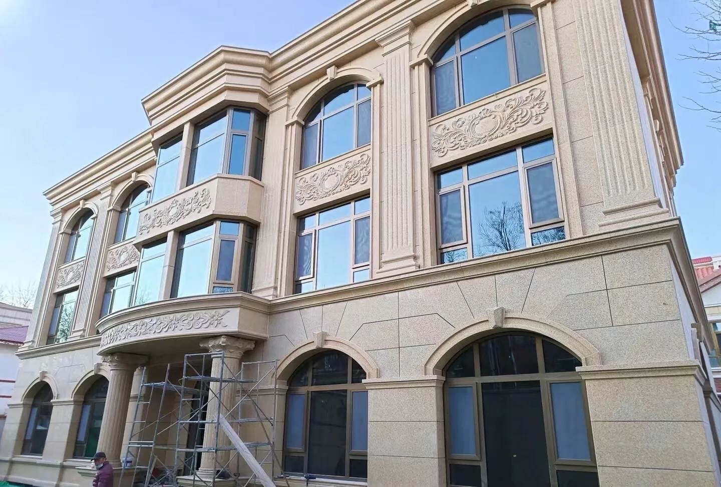 承德 黄金麻花岗岩别墅外墙干挂